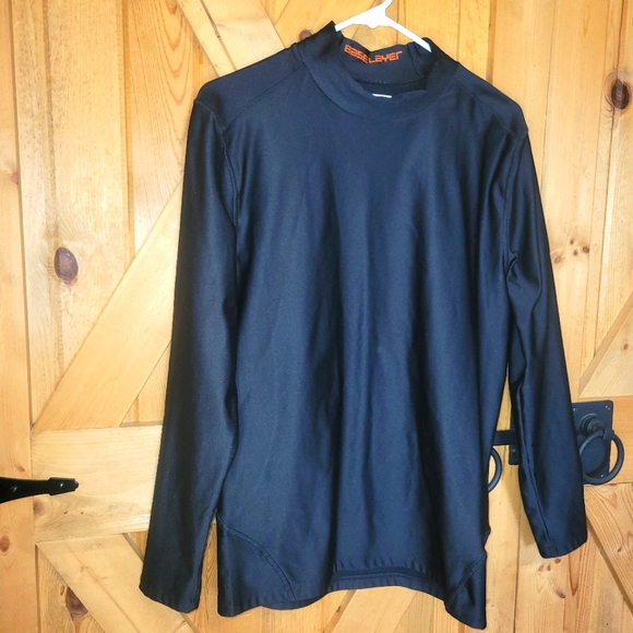Layer 8 quick dry performance Shirt Long Sleeve Mens Size Large Black - Picture 1 of 7